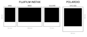 Taille de film Instax Polaroid