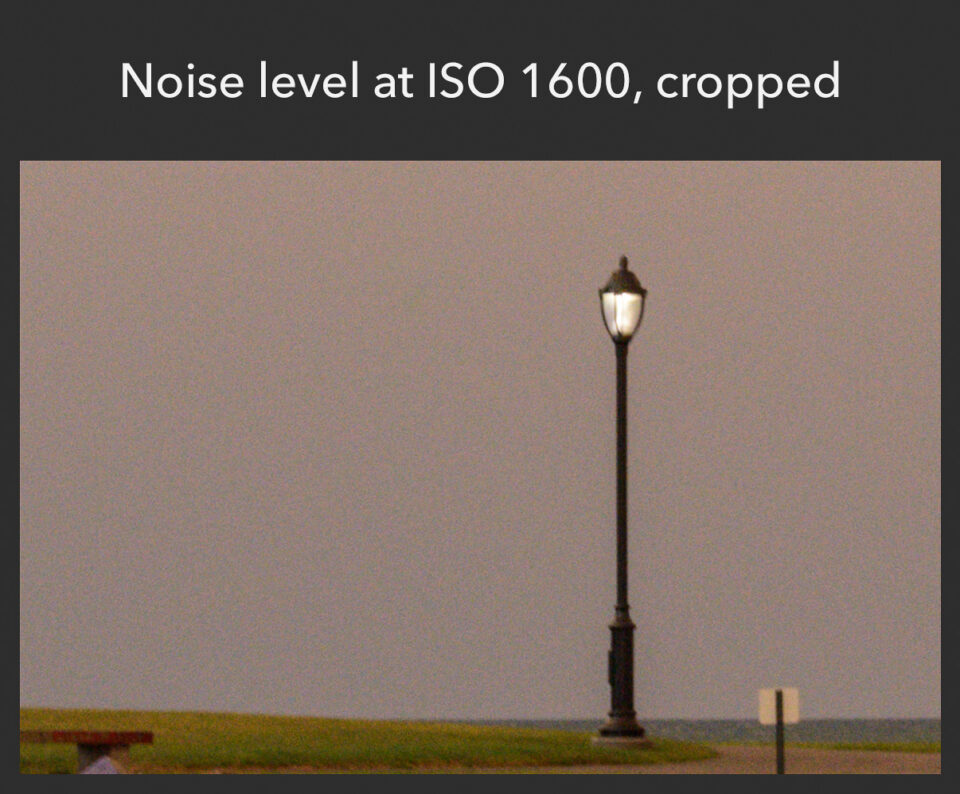 Niveau de bruit à ISO 1600.